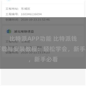 比特派APP功能 比特派钱包下载与安装教程：轻松学会，新手必看