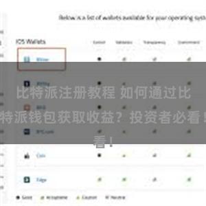 比特派注册教程 如何通过比特派钱包获取收益？投资者必看！